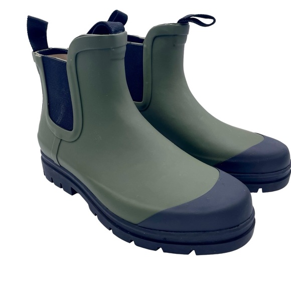 NEW Everlane Surplus Army Green Black Chelsea Rain Boot in Size 6 - Picture 2 of 11